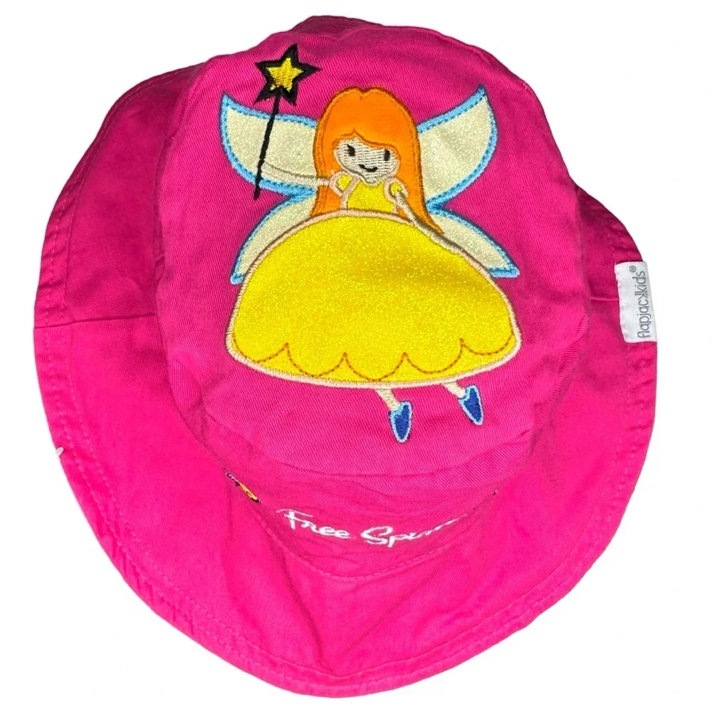 FlapJackKids Kids' Sunhat - Fairy / Unicorn Sparkle - Reversible - Size Medium